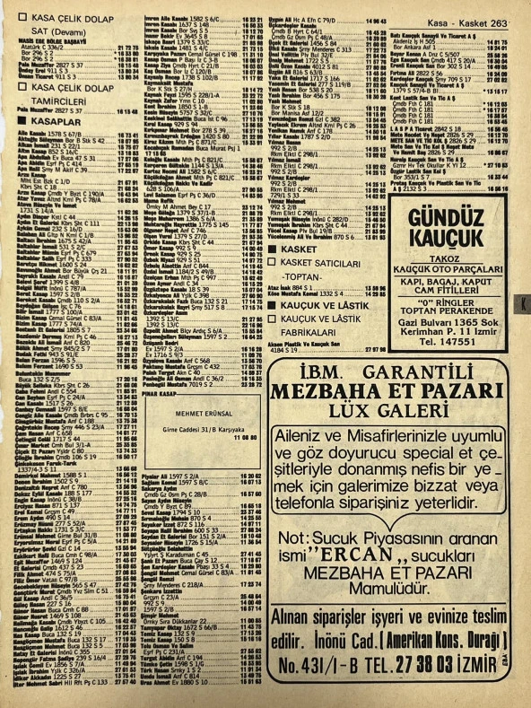 İzmir 1982-1983 Meslek Reklam İlanı Efemera S263 ürün görseli 1