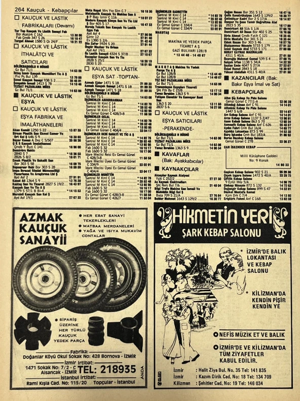 İzmir 1982-1983 Meslek Reklam İlanı Efemera S263 - Resim 2