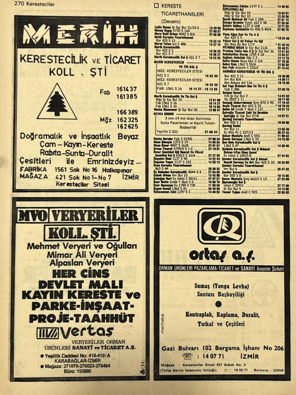 İzmir 1982-1983 Meslek Reklam İlanı Efemera S269 - Resim 2