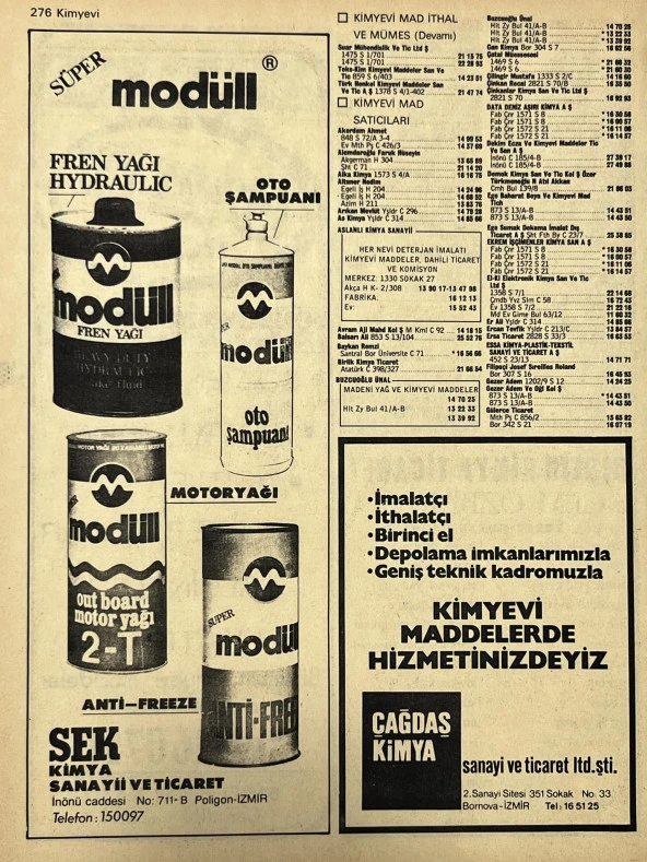 İzmir 1982-1983 Meslek Reklam İlanı Efemera S275 - Resim 2