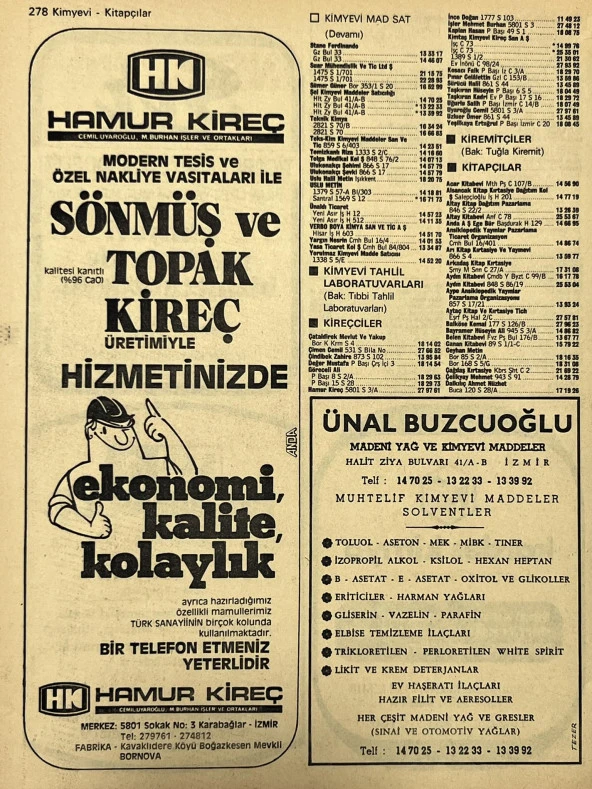 İzmir 1982-1983 Meslek Reklam İlanı Efemera S277 - Resim 2