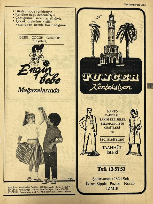 İzmir 1982-1983 Meslek Reklam İlanı Efemera S293 ürün görseli