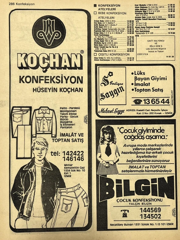 İzmir 1982-1983 Meslek Reklam İlanı Efemera S285 - Resim 2