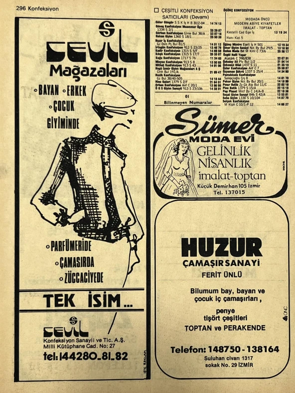 İzmir 1982-1983 Meslek Reklam İlanı Efemera S295 - Resim 2