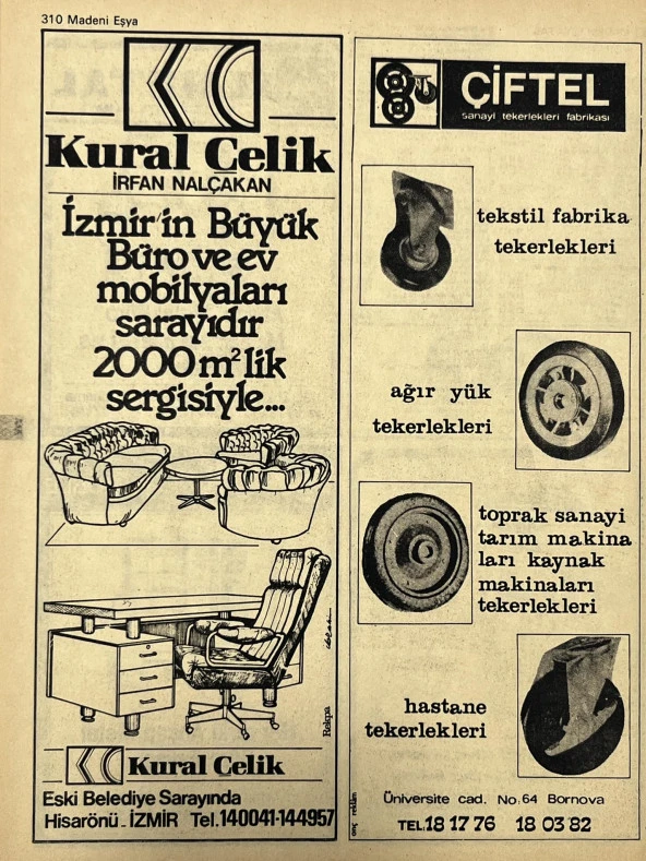 İzmir 1982-1983 Meslek Reklam İlanı Efemera S309 - Resim 2