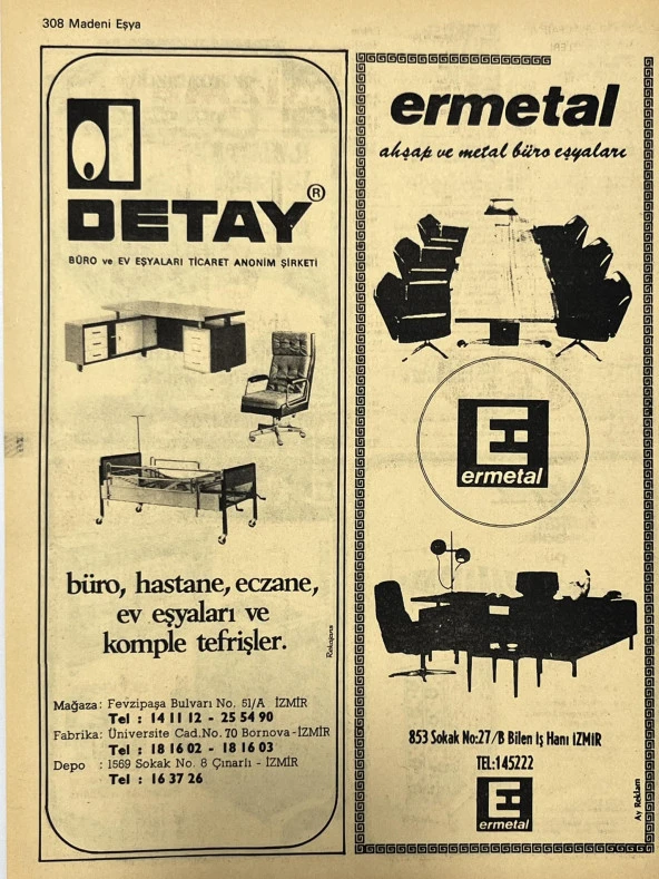 İzmir 1982-1983 Meslek Reklam İlanı Efemera S307 - Resim 2