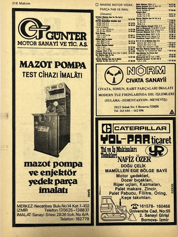 İzmir 1982-1983 Meslek Reklam İlanı Efemera S315 - Resim 2