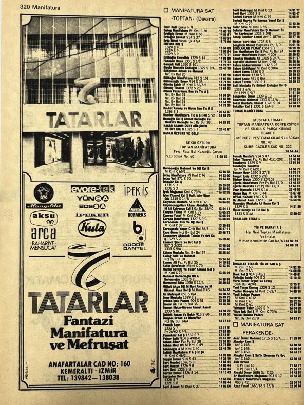İzmir 1982-1983 Meslek Reklam İlanı Efemera S319 - Resim 2