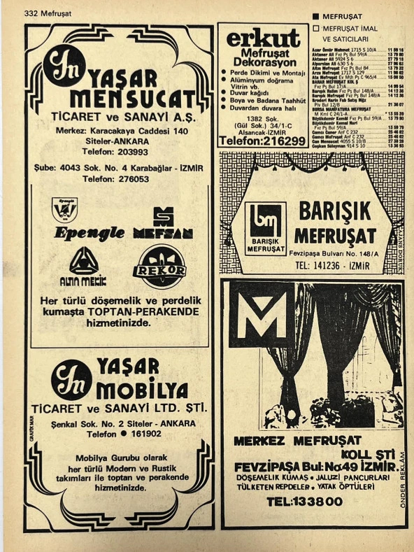 İzmir 1982-1983 Meslek Reklam İlanı Efemera S331 - Resim 2