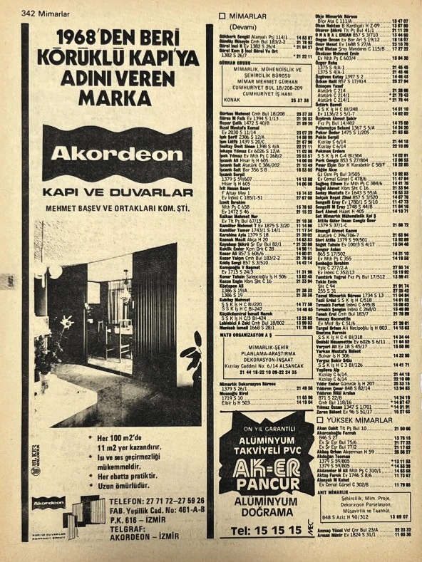 İzmir 1982-1983 Meslek Reklam İlanı Efemera S341 - Resim 2