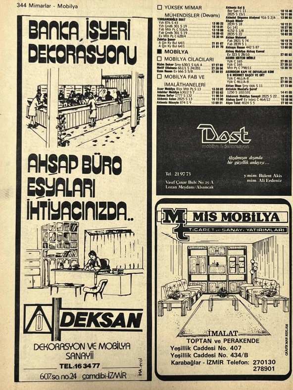 İzmir 1982-1983 Meslek Reklam İlanı Efemera S343 - Resim 2