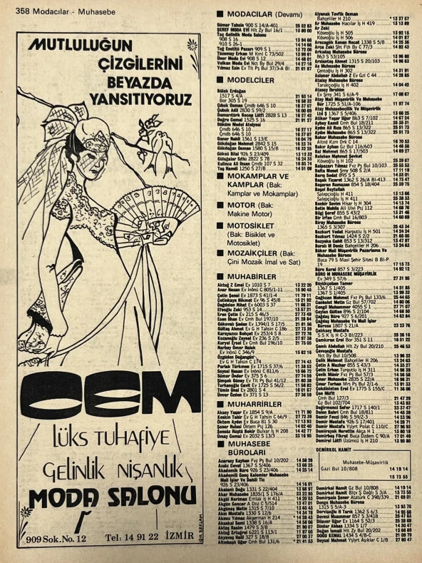 İzmir 1982-1983 Meslek Reklam İlanı Efemera S357 - Resim 2