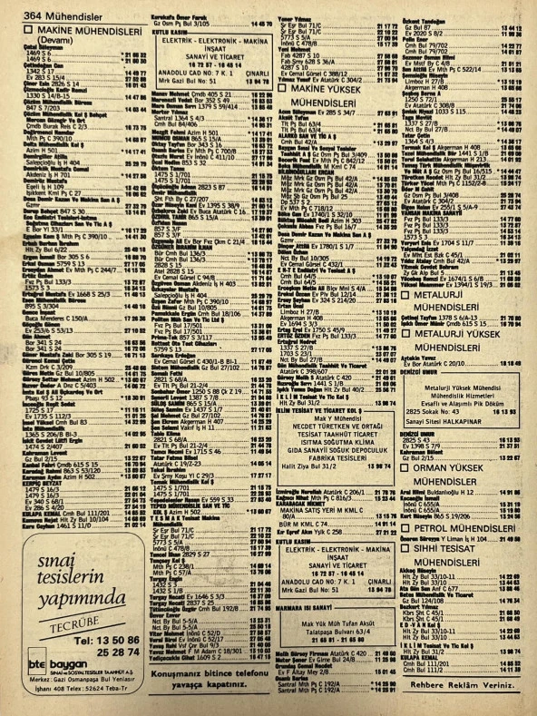 İzmir 1982-1983 Meslek Reklam İlanı Efemera S363 - Resim 2