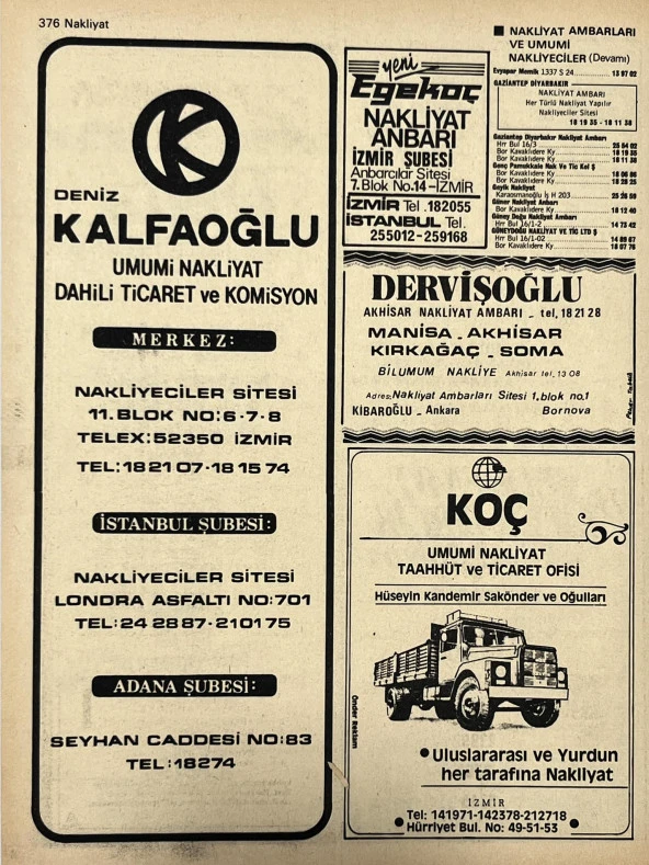 İzmir 1982-1983 Meslek Reklam İlanı Efemera S375 - Resim 2