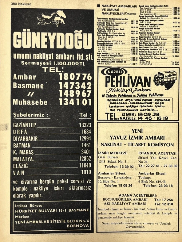 İzmir 1982-1983 Meslek Reklam İlanı Efemera S379 - Resim 2