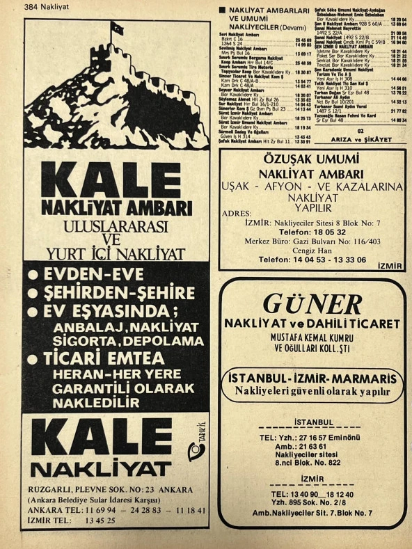 İzmir 1982-1983 Meslek Reklam İlanı Efemera S383 - Resim 2