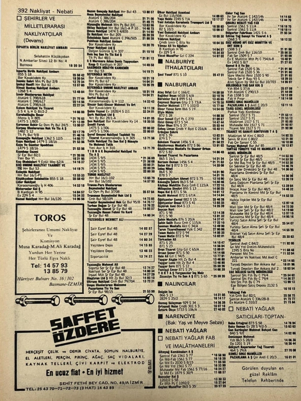 İzmir 1982-1983 Meslek Reklam İlanı Efemera S391 - Resim 2