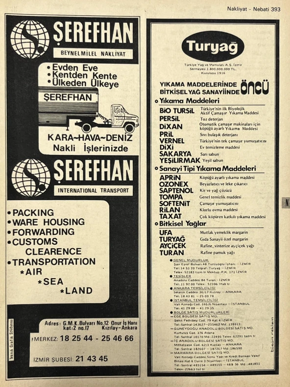 İzmir 1982-1983 Meslek Reklam İlanı Efemera S393 ürün görseli 1