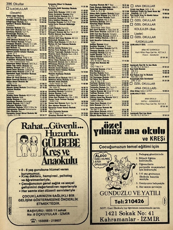 İzmir 1982-1983 Meslek Reklam İlanı Efemera S395 - Resim 2