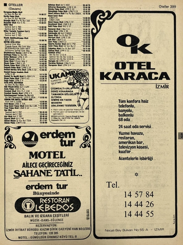 İzmir 1982-1983 Meslek Reklam İlanı Efemera S399 ürün görseli