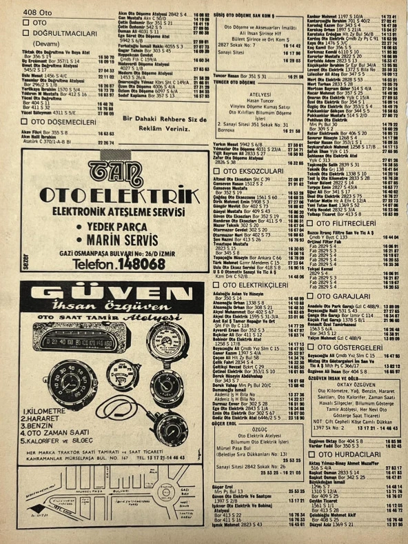 İzmir 1982-1983 Meslek Reklam İlanı Efemera S407 - Resim 2