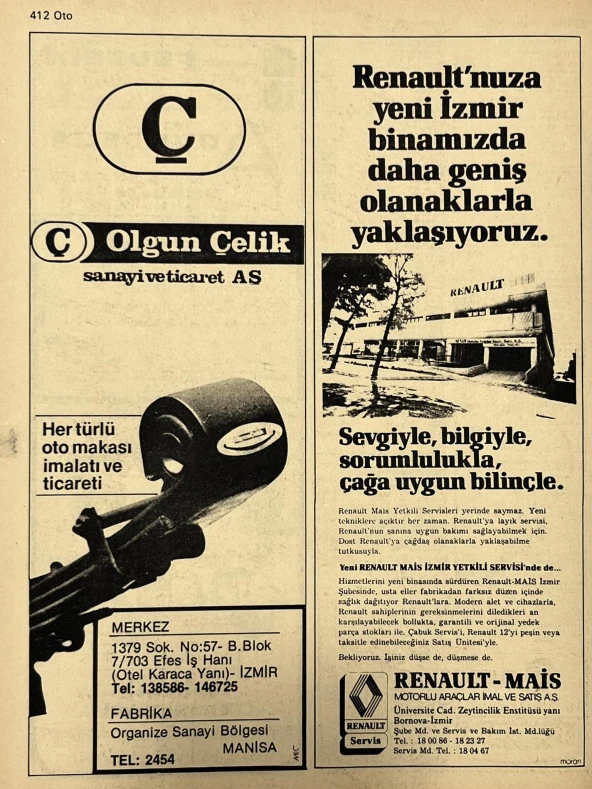 İzmir 1982-1983 Meslek Reklam İlanı Efemera S411 - Resim 2