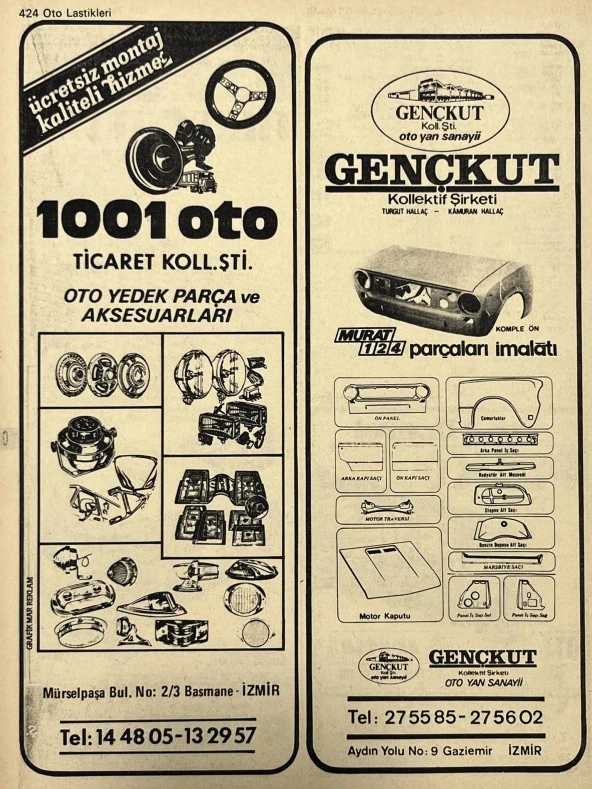 İzmir 1982-1983 Meslek Reklam İlanı Efemera S423 - Resim 2