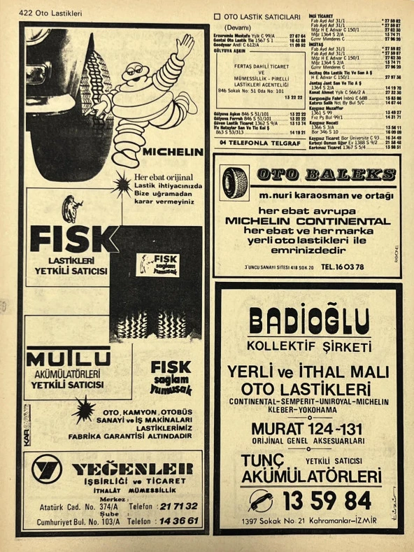 İzmir 1982-1983 Meslek Reklam İlanı Efemera S421 - Resim 2