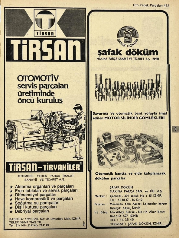 İzmir 1982-1983 Meslek Reklam İlanı Efemera S433 ürün görseli