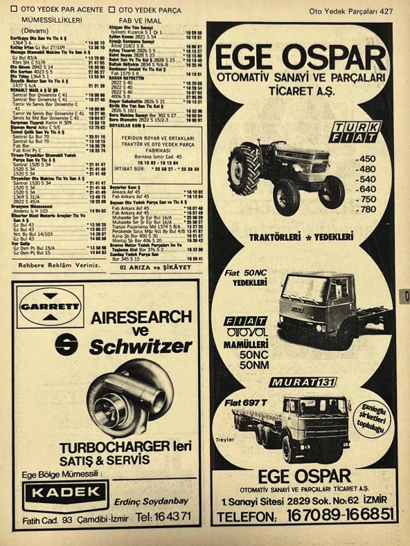 İzmir 1982-1983 Meslek Reklam İlanı Efemera S427 ürün görseli 1