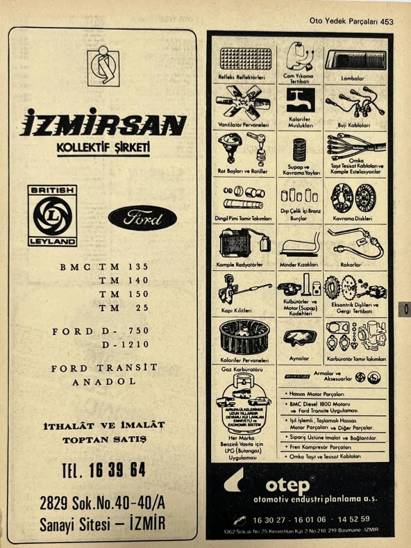 İzmir 1982-1983 Meslek Reklam İlanı Efemera S453 ürün görseli 1