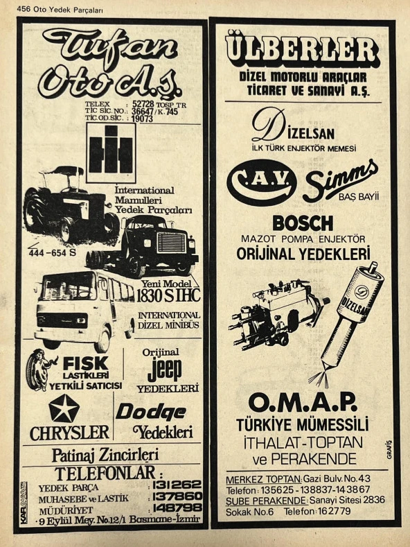 İzmir 1982-1983 Meslek Reklam İlanı Efemera S455 - Resim 2