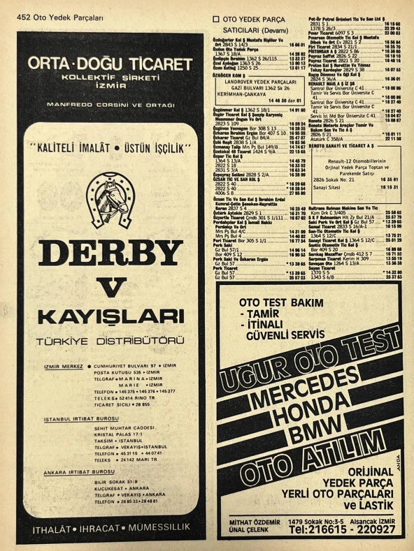 İzmir 1982-1983 Meslek Reklam İlanı Efemera S451 - Resim 2