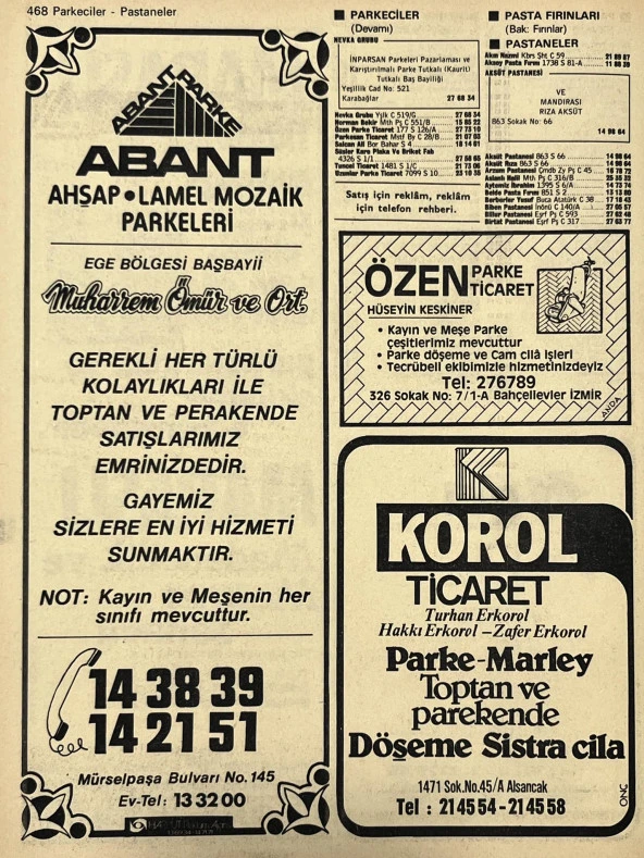İzmir 1982-1983 Meslek Reklam İlanı Efemera S467 - Resim 2