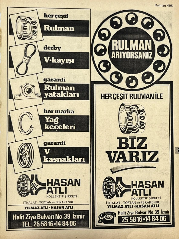 İzmir 1982-1983 Meslek Reklam İlanı Efemera S495 ürün görseli