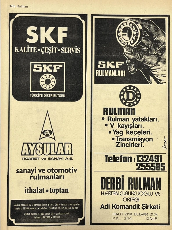 İzmir 1982-1983 Meslek Reklam İlanı Efemera S495 - Resim 2