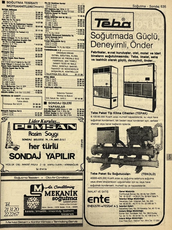 İzmir 1982-1983 Meslek Reklam İlanı Efemera S535 ürün görseli 1