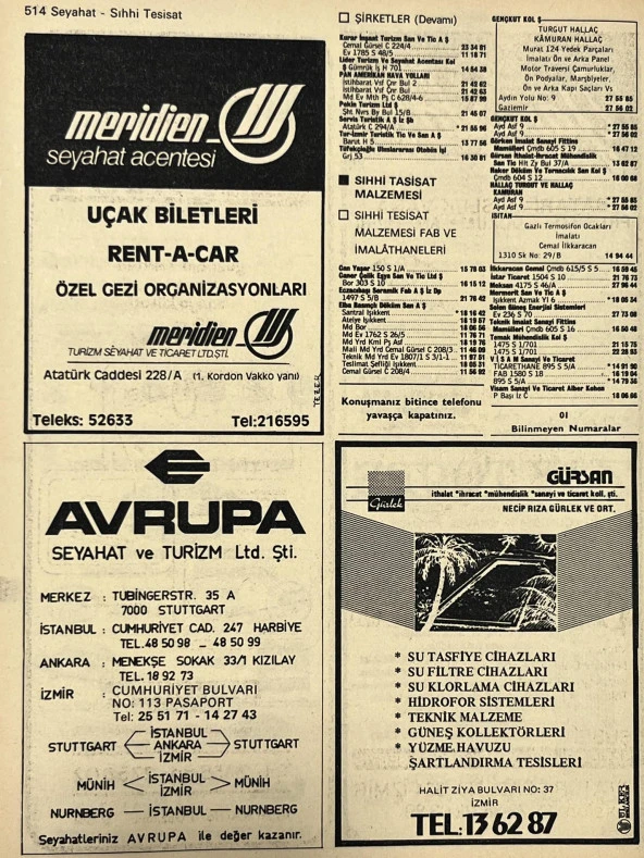 İzmir 1982-1983 Meslek Reklam İlanı Efemera S513 - Resim 2