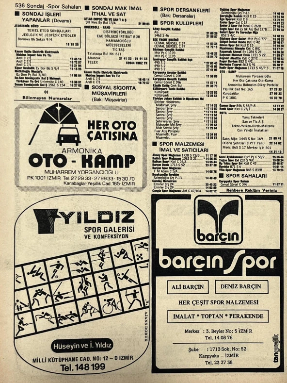 İzmir 1982-1983 Meslek Reklam İlanı Efemera S535 - Resim 2