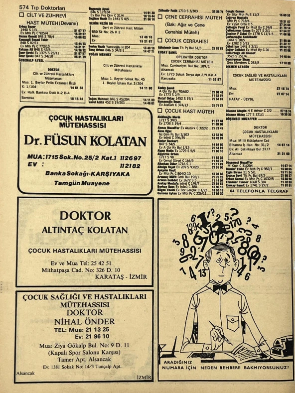 İzmir 1982-1983 Meslek Reklam İlanı Efemera S573 - Resim 2