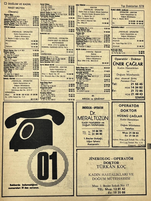 İzmir 1982-1983 Meslek Reklam İlanı Efemera S579 ürün görseli