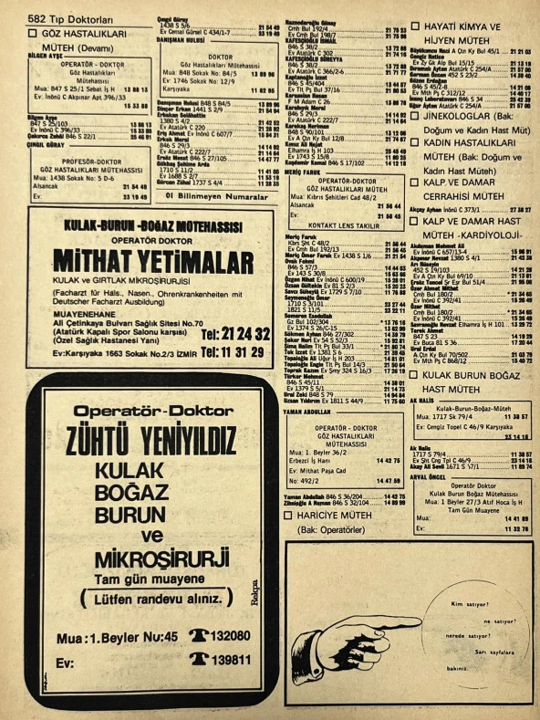 İzmir 1982-1983 Meslek Reklam İlanı Efemera S581 - Resim 2