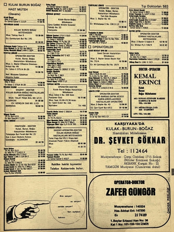 İzmir 1982-1983 Meslek Reklam İlanı Efemera S583 ürün görseli