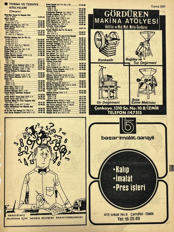 İzmir 1982-1983 Meslek Reklam İlanı Efemera S591 ürün görseli