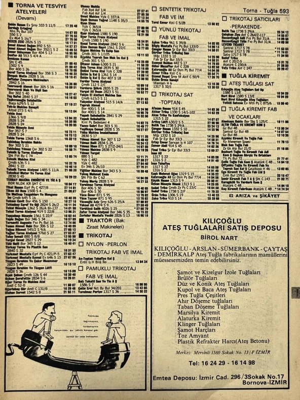 İzmir 1982-1983 Meslek Reklam İlanı Efemera S593 ürün görseli 1