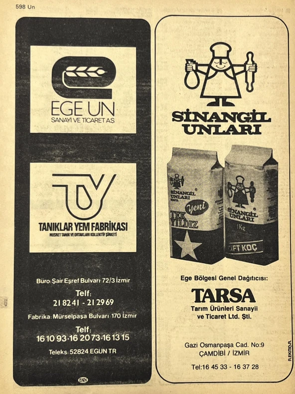 İzmir 1982-1983 Meslek Reklam İlanı Efemera S597 - Resim 2