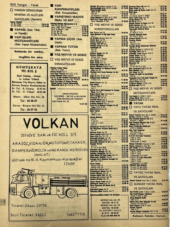 İzmir 1982-1983 Meslek Reklam İlanı Efemera S603 - Resim 2