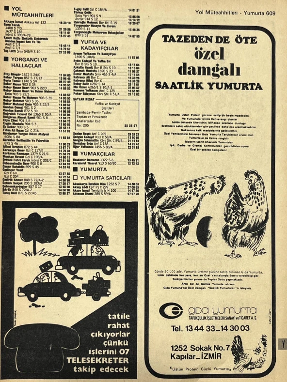 İzmir 1982-1983 Meslek Reklam İlanı Efemera S609 ürün görseli