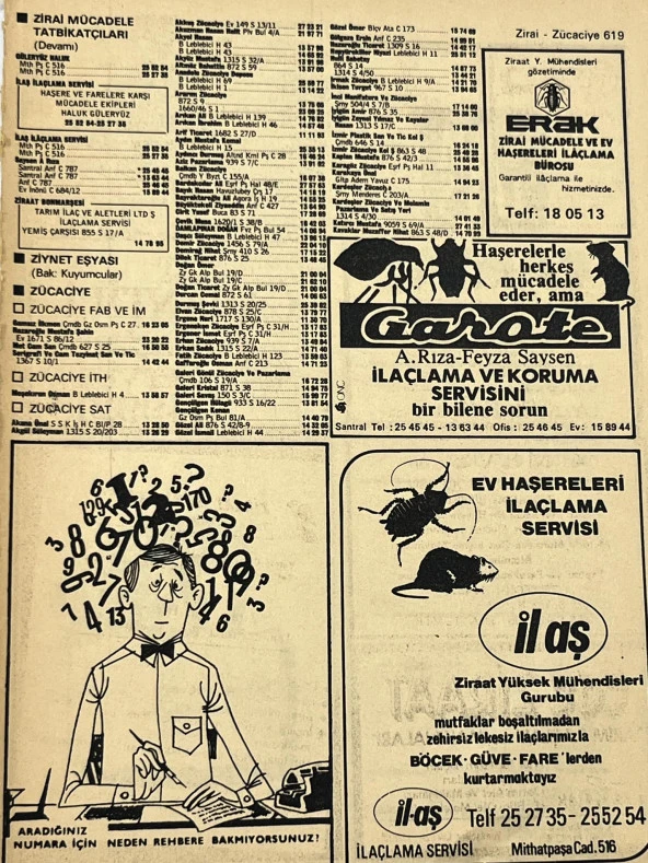 İzmir 1982-1983 Meslek Reklam İlanı Efemera S619 ürün görseli 1