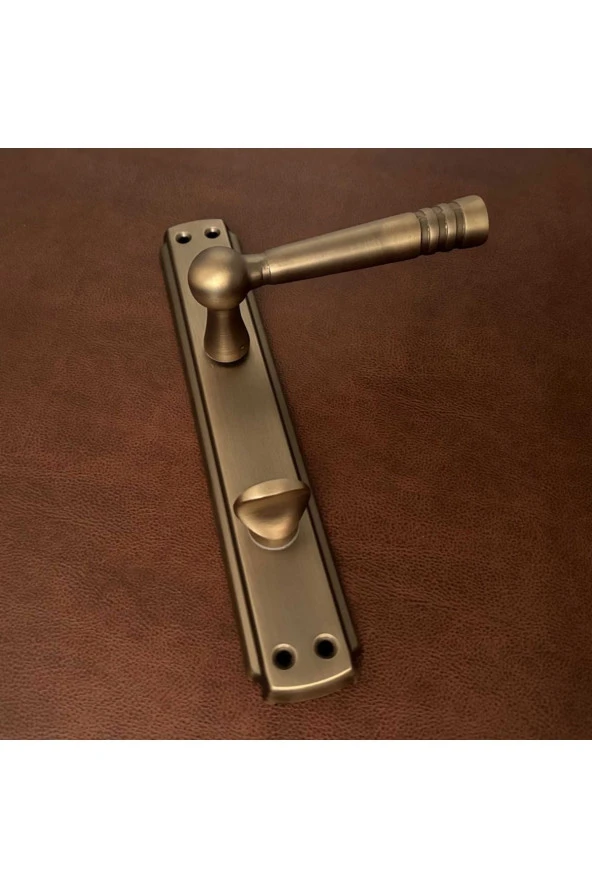 Osmanlı Mat Antik Sarı Bravo Aynalı Wc Banyo Kapı Kolu Sağ Basar 1 Takım - Resim 2